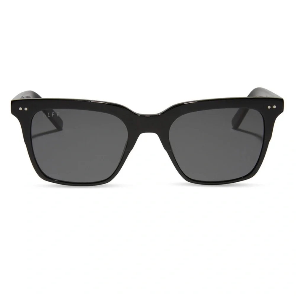 DIFF EYEWEAR Billie Polarized Sunglasses Unisex 53 mm Black Acetate 100% UVA/UVB